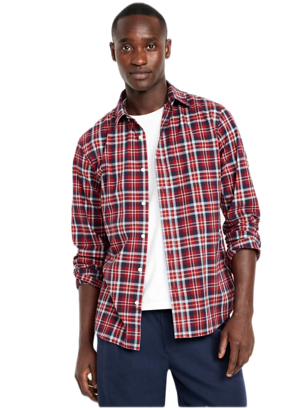 Slim Fit Printed Everyday Plaid Button-Up Men's Shirt